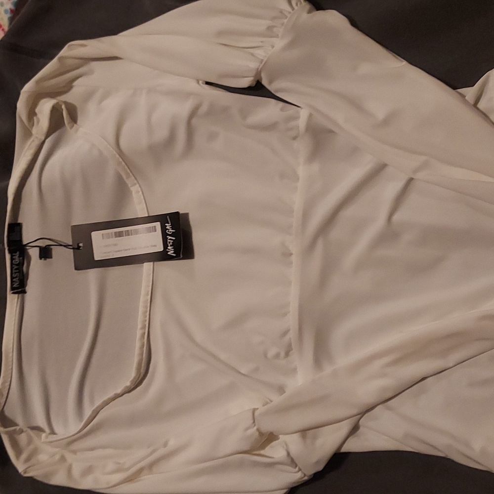 Nasty Gal Square neck puff should bodysuit